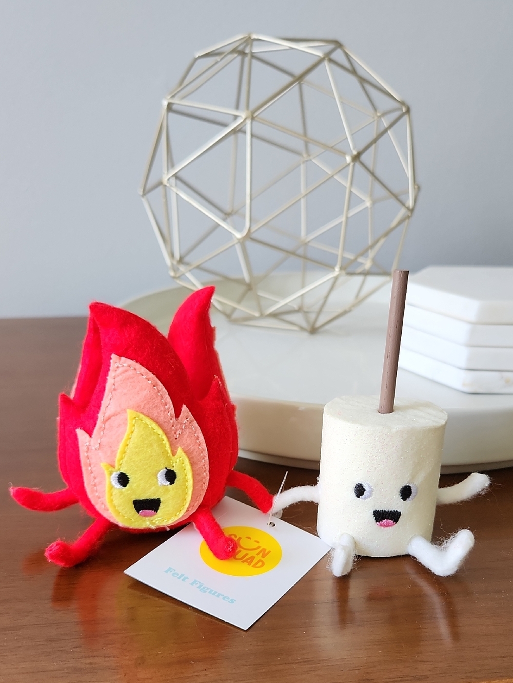 NWT Sun Squad Felt Duo - Marshmallow and Flame